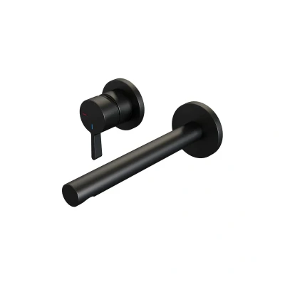 Afbeelding van Brauer Black Edition Wastafelmengkraan inbouw rechte uitloop rechts hendel middel dik model E2 mat zwart