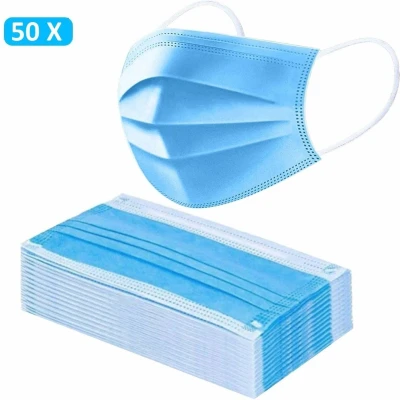 Afbeelding van Benson Wegwerpmaskers Mondkapjes 3 Laag 50 stuks