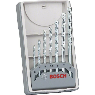 Image de BOSCH 2607017035 CYL 1 jeu de forets à pierre en coffret plastique 3/4/5/5,5/6/7/8 mm 7 pièces