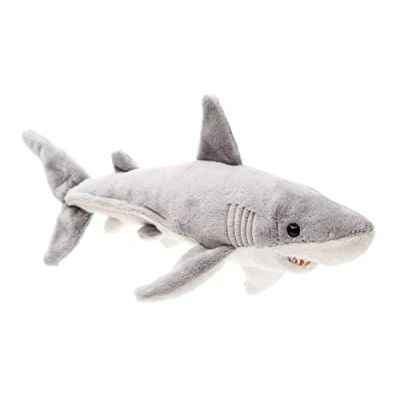 Afbeelding van Uni Toys Witte haai 25 cm (lengte) pluche vis knuffeldier