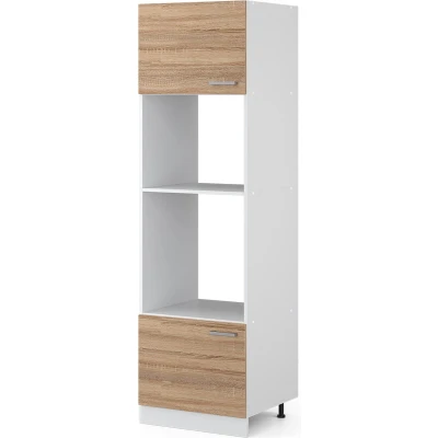 Afbeelding van Vicco Universele voorraadkast R Line, Sonoma/Wit, 60 cm met open vakken en deuren