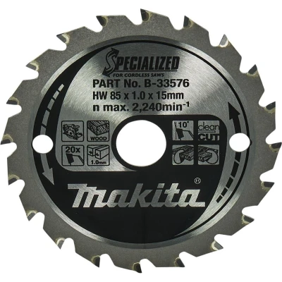 Afbeelding van Makita Zaagblad Hout 85X15x1,0 20T 10G B 33576