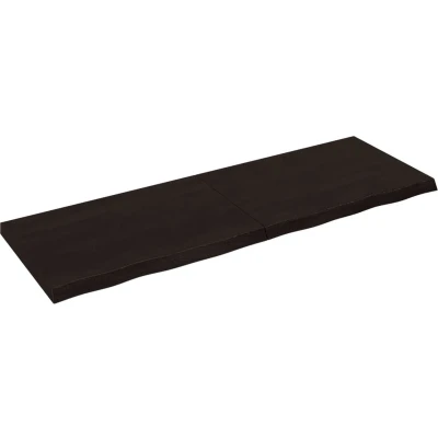 Afbeelding van vidaXL Wastafelblad 180x60x(2 6) cm behandeld massief hout donkerbruin
