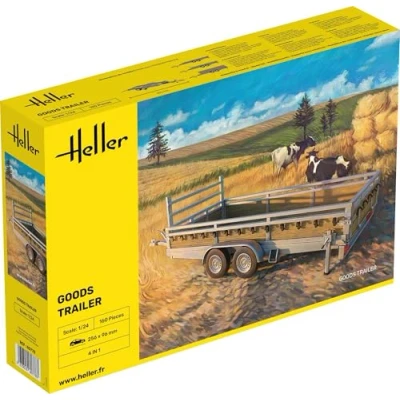 Afbeelding van 1:24 Heller 80778 Goederen Transport Trailer Aanhanger 4 Bouwopties Plastic Modelbouwpakket