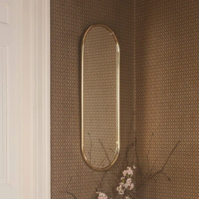 Afbeelding van AYTM Angui spiegel, goudkleurig, hoogte 78 cm, glas, staal