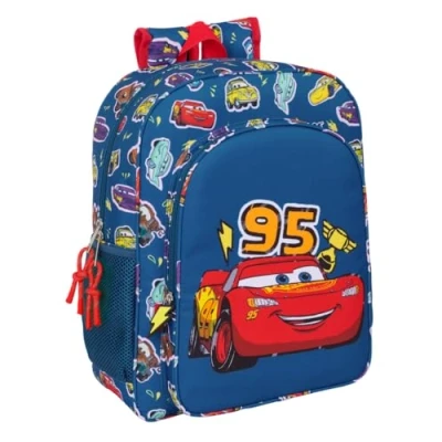 Image de Safta CARS RACING Sac à dos scolaire pour enfant, adaptable au chariot, idéal les enfants d&#039;âge scolaire, confortable et polyvalent, qualité résistance, 32 x 12 38 cm, bleu marine, M,