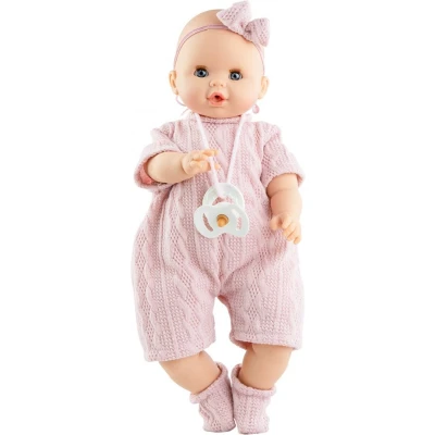 Afbeelding van Paola Reina Sonia roze zonder mechanisme babypop meisje met kledij 36cm