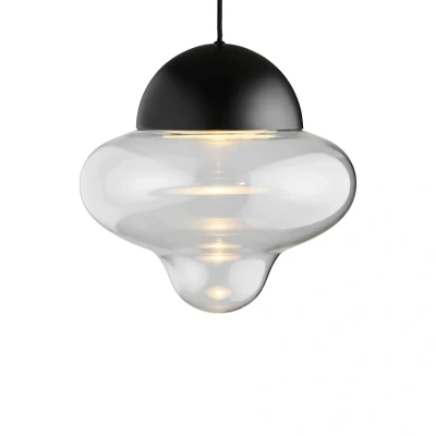 Afbeelding van Hanglamp Nutty XL, helder / zwart, Ø 30 cm, glas