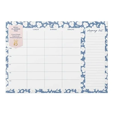 Afbeelding van Busy B Maaltijdplanner, afneembare wekelijkse maaltijdplanner en boodschappenlijstjes met magneten, blauw