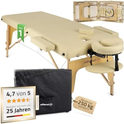 Afbeelding van Sofia Light opvouwbare massagetafel, houten massagetafel met twee secties