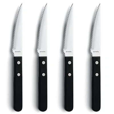 Afbeelding van Amefa 4 delige Pizza/steakmessen set zwart