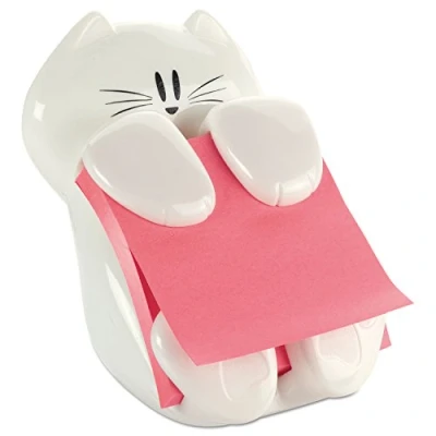 Afbeelding van Post it Super Sticky Z notes Dispenser, Kat, Voor Ft 76 X 76, Met 1 Blok Van 90 Blaadjes Rood Dispenser