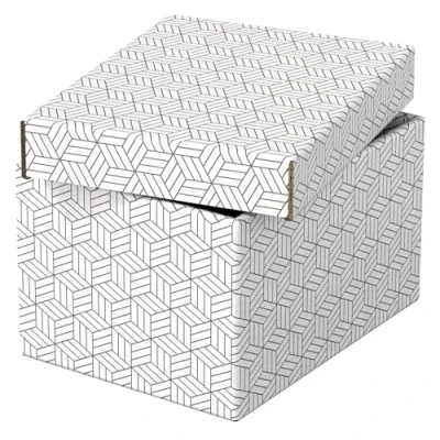 Afbeelding van Esselte Home Duurzame Kleine Opberg en Geschenkdoos met Deksel, Set van 3 Stuks Geschenkverpakking 100% Gerecycled Karton Recyclebaar Wit