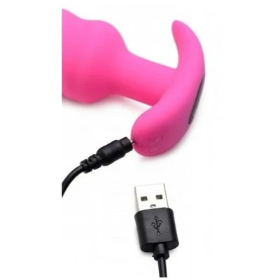 Afbeelding van XR Brands Vibrating Silicone Swirl Butt Plug with Remote Control pink