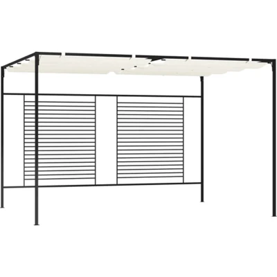 Afbeelding van vidaXL Prieel met uittrekbaar dak 180 g/m² 3x4x2,3 m crèmekleurig