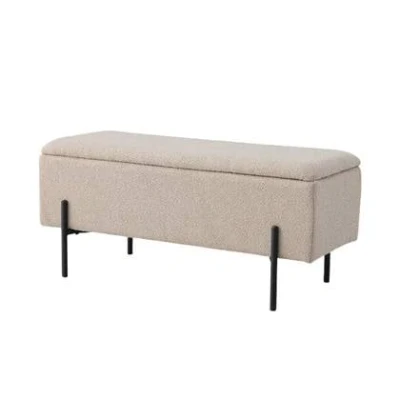 Afbeelding van Artichok Marlou bouclé bankje met opbergruimte beige 95 x 46 cm