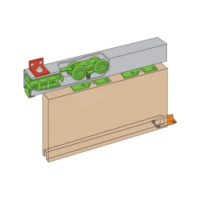 Afbeelding van Henderson Husky 2.4 meter staal compleet schuifdeursysteem H100E/24 max 100 kg