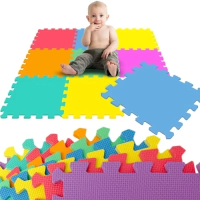 Image de LittleTom Tapis de Jeu Doux pour Bébé Dalles Puzzle en Mousse Enfants Coloré