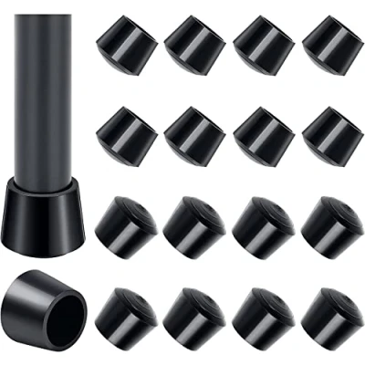 Afbeelding van Sopito stoelpootdoppen, 25 mm, 16 stuks, ronde meubelbekers van rubber, vloerbeschermer, antislip, zwart