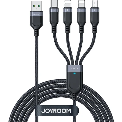 Afbeelding van USB data cable Joyroom S 1T4018A18 4in1 C / Lightning 3.5A /1.2m (black)