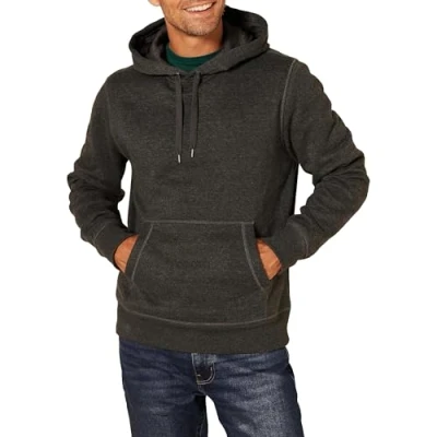 Image de Amazon Essentials Chandail à capuchon en polaire pour homme (disponible grande taille large), anthracite chiné, 3XL