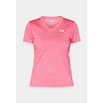 Afbeelding van Under Armour Tech SSV Twist Dames Sportshirt Roze Wit