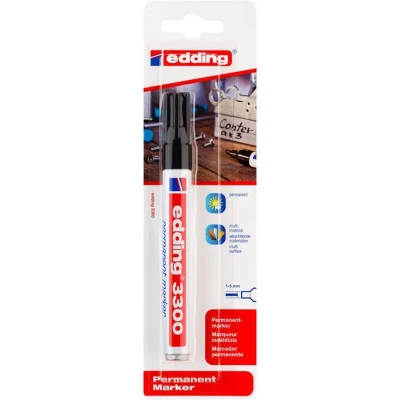 Afbeelding van Viltstift edding 3300 schuin 1 5mm blist1 zwart Blister a stuk 10 stuks