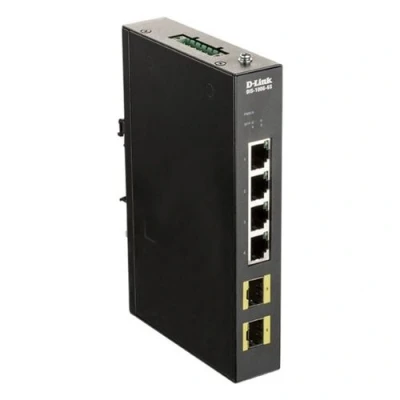 Image de D Link DIS 100G 6S Commutateur non géré 4 x 10/100/1000 + 2 100/1000 SFP Montage sur rail DIN, fixation murale