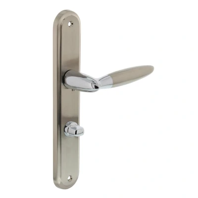 Afbeelding van Intersteel Deurkruk Elen op schild toilet /badkamersluiting 63 mm chroom