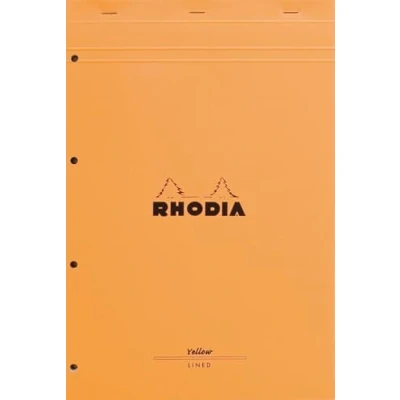 Image de Bloc Rhodia Orange 80 feuilles Agrafés YELLOW 21x31,8 Ligné &amp; Marge