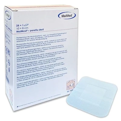 Afbeelding van 25 STUKS 10X8 CM GROOTE PLEISTERS STERIEL POREFIX EILANDPLEISTERS WONDPLEISTERS KLEEFVERBAND 10 CM. X 8 CM., LATEXVRIJ