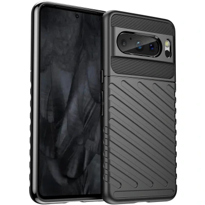 Afbeelding van iMoshion Hoesje Geschikt voor Google Pixel 8 Pro Siliconen Thunder Backcover Zwart