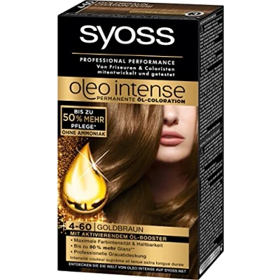 Afbeelding van Syoss Oleo Intense Haarverf, 4 60, goudbruin, 115 ml, 3 stuks