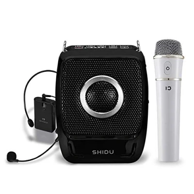 Afbeelding van SHIDU 25 W draagbare draadloze bluetooth spraakversterker met microfoon + UHF compacte handheld voor leraren, toeristische gidsen, sneakers