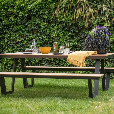 Afbeelding van Arezzo picknickset rechthoek polywood teaklook