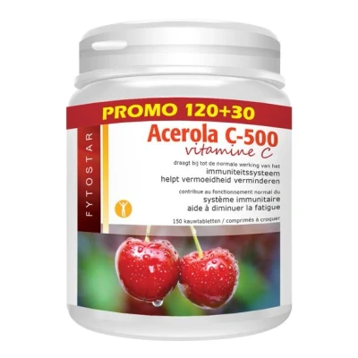 Afbeelding van Fytostar Acerola Vitamine C, 500mg 150 kauwtabletten