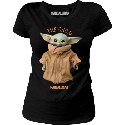Afbeelding van The Mandalorian Black Women&#039;s T shirt Child Logo S