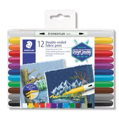 Afbeelding van Textielmarker met dubbele punt 12 st.