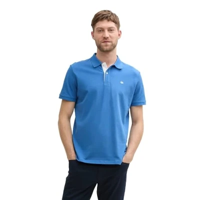Image de TOM TAILOR Polo piqué basique pour homme 1031006, 11356 Bleu saphir, XL