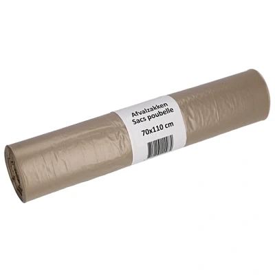 Afbeelding van Afvalzak Cleaninq 70x110cm LDPE recycled T50 120L transparant