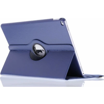 Afbeelding van Tablet Hoes Geschikt voor iPad Pro 12.9 (2015) 360 Draaibare Bookcase Donkerblauw