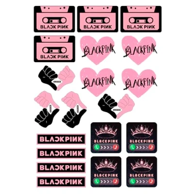 Afbeelding van Black Pink, 20 stuks taartdecoraties van hoogwaardig wafelpapier