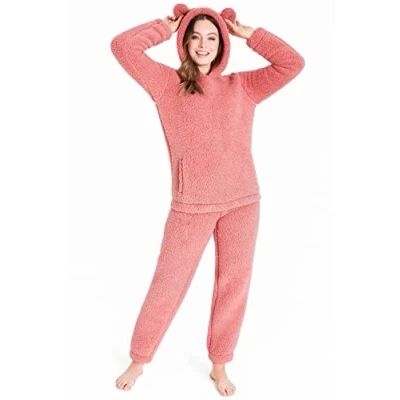 Afbeelding van CityComfort pyjama voor dames, set van fleece, Antieke roze