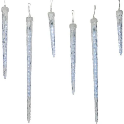 Afbeelding van LED icicle display buiten 250cm 76L transparent/koel wit Lumineo