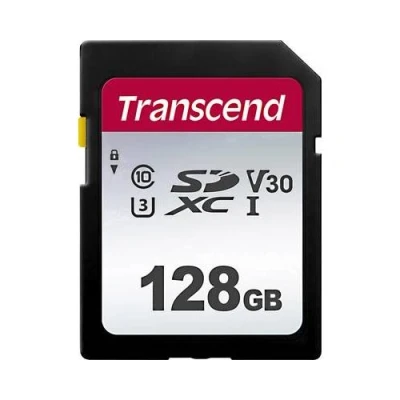 Image de Transcend 300S Carte mémoire flash 128 Go Video Class V30 / UHS I U3 Class10 SDXC