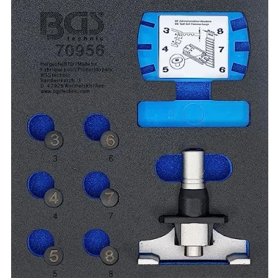 Afbeelding van BGS 70956 1/6 werkplaatswagen inzetstuk: Spanningsinstelgereedschap voor tandriem en meetinstrumentenset