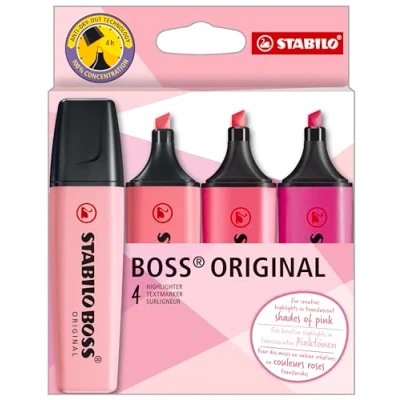 Afbeelding van STABILO Boss Original Markeerstiften, roze, 4 stuks