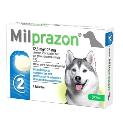 Afbeelding van Krka Milprazon Ontwormingstabletten Hond &gt;5 KG 12,5 MG/125 MG 2 TBL (409911)