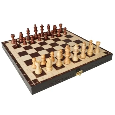 Afbeelding van VEVOR 29x29cm Schaakspel, Hout, Opvouwbaar, Schaakstukken, Opvouwbaar Schaakbordspel, Geschikt voor Volwassenen En Kinderen