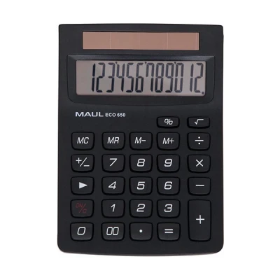 Image de Maul ECO 650 Calculatrice de poche 12 chiffres panneau solaire noir